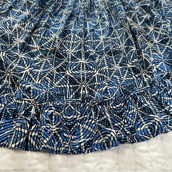 Maje 100% Viscose in Smocking Indigo Patterned With Long Sleeve Dress - Picture 12 of 16